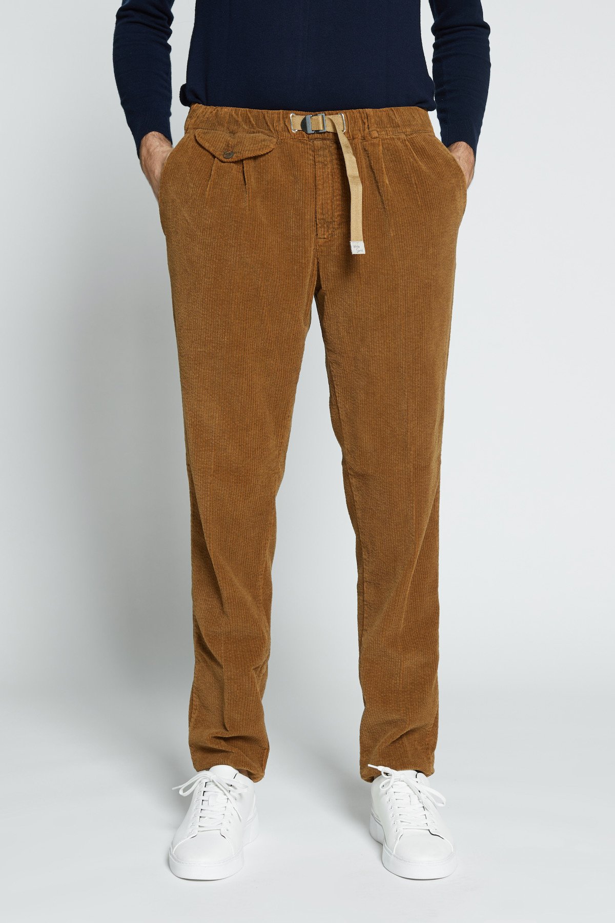 Corduroy Pants with Pinces - White Sand