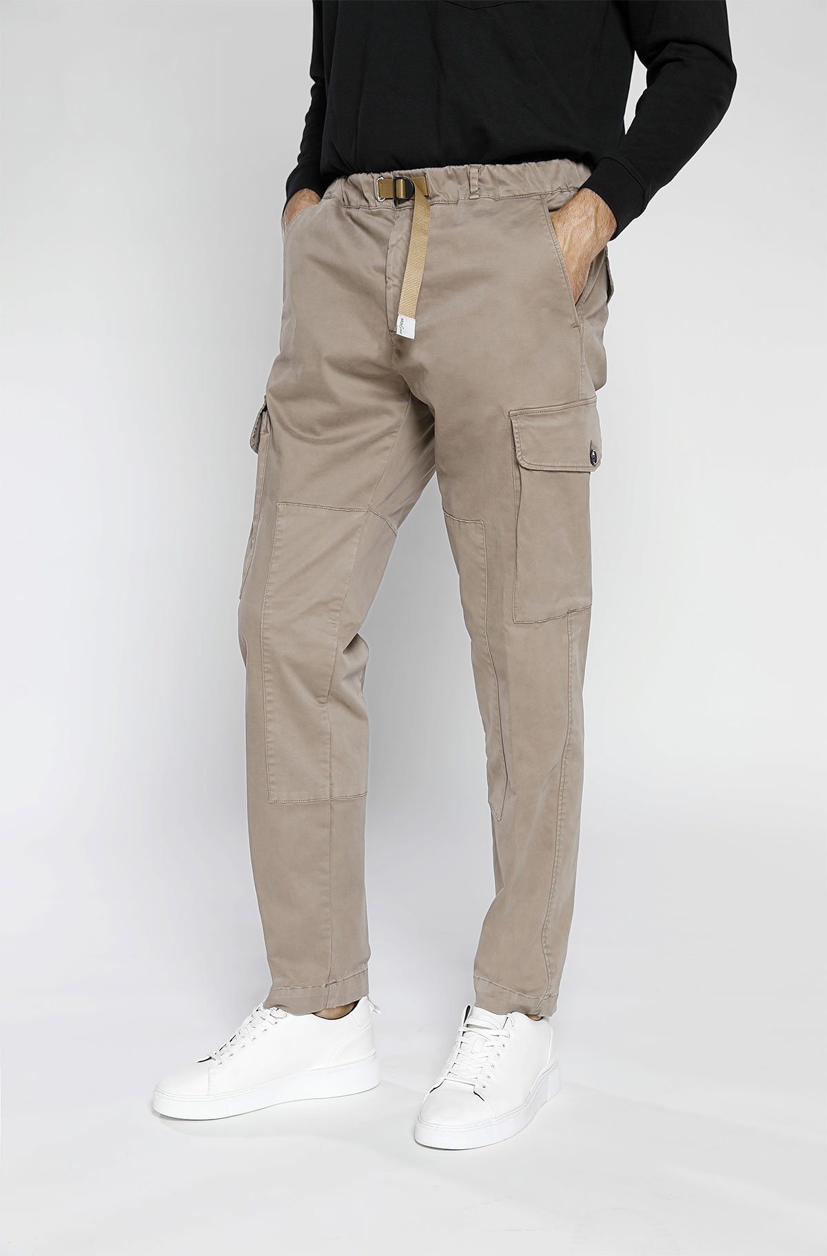 Cargo Pants With Oversized Side Pockets Mud/Green - White Sand